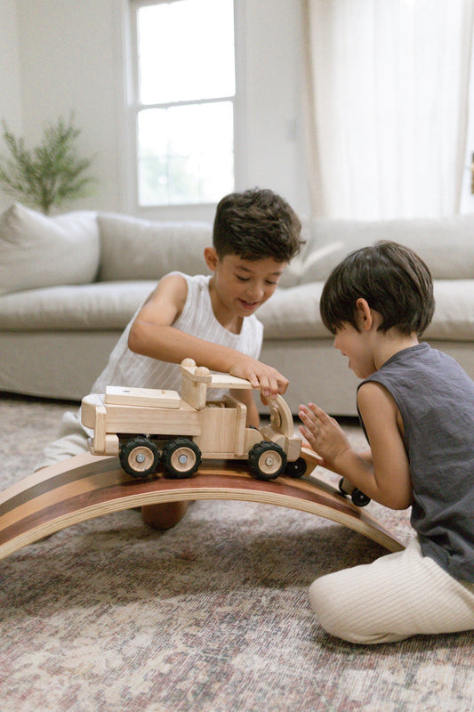 Kids playing with balance board