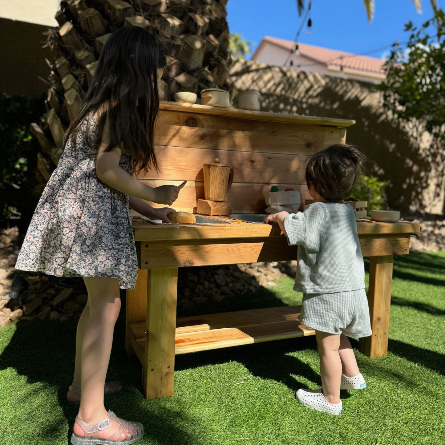 Mud kitchen for creative outdoor play