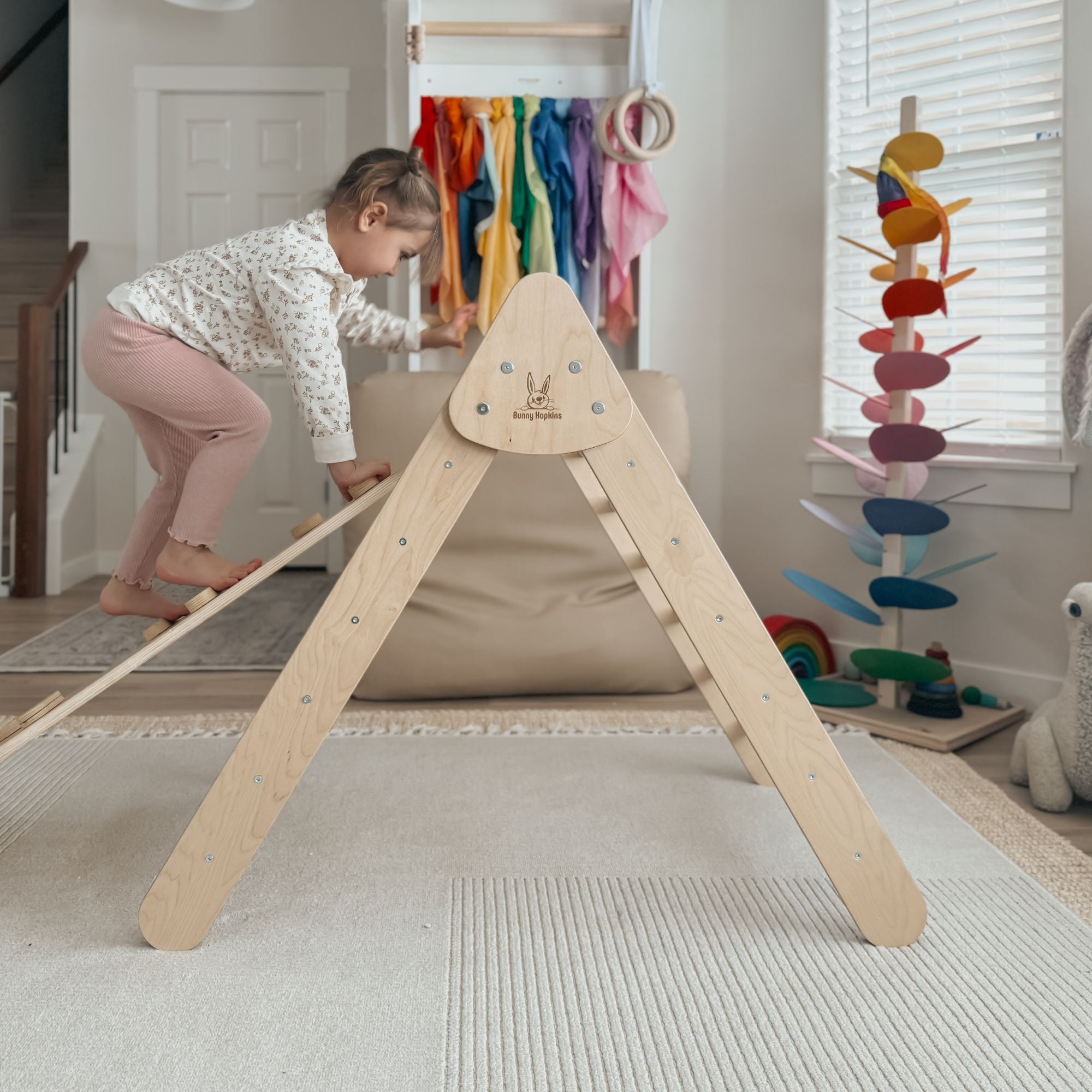 Large Climbing Triangle with Optional Rockwall Ramp | Montessori selling Climber | Waldorf Ladder | Made in America