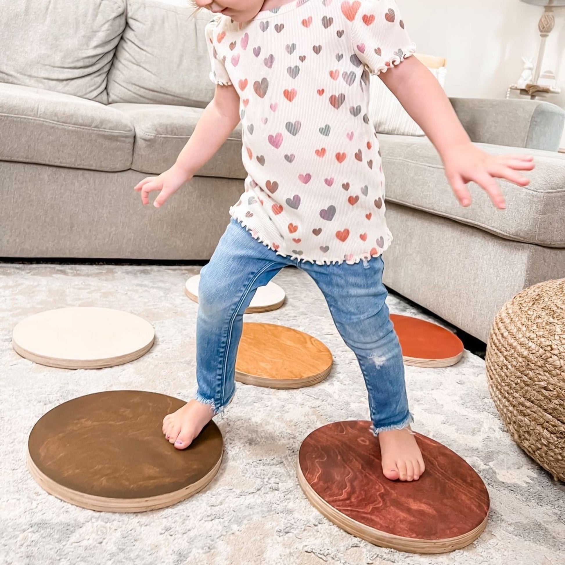 Stepping stones set for backyard play